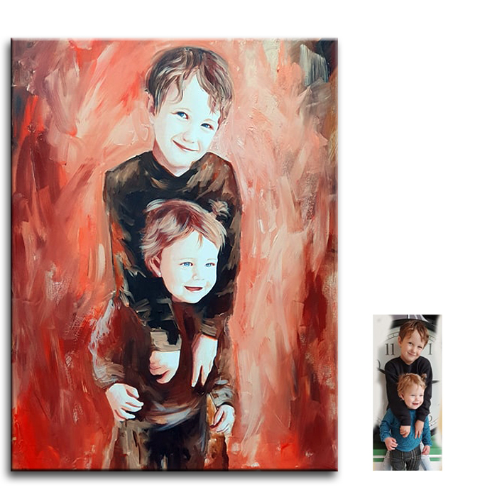 schilderij van KINDEREN VAN FOTO OF MEER FOTOS LATEN SCHILDEREN